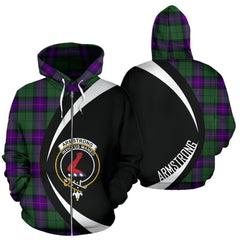 Armstrong Modern Tartan Crest Zipper Hoodie - Circle Style