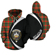 MacLachlan Hunting Modern Tartan Crest Hoodie - Circle Style