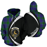 Strachan Tartan Crest Zipper Hoodie - Circle Style