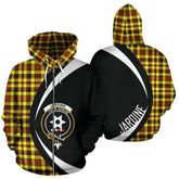 Jardine Tartan Crest Zipper Hoodie - Circle Style