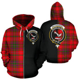 MacDougall Modern Tartan Crest Zipper Hoodie - Half Of Me Style