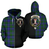 Robertson Hunting Modern Tartan Crest Zipper Hoodie - Half Of Me Style