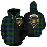 Dundas Modern Tartan Crest Zipper Hoodie - Half Of Me Style
