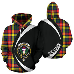 Buchanan Modern Tartan Crest Hoodie - Circle Style