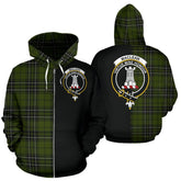 MacLean Hunting Tartan Crest Zipper Hoodie - Half Of Me Style