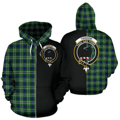 Tweedside District Tartan Crest Zipper Hoodie - Half Of Me Style