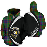 Stewart of Appin Hunting Modern Tartan Crest Hoodie - Circle Style