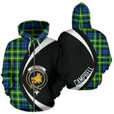 Campbell of Breadalbane Ancient Tartan Crest Zipper Hoodie - Circle Style