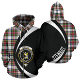 Stewart Dress Modern Tartan Crest Zipper Hoodie - Circle Style
