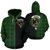 Kinloch Tartan Crest Zipper Hoodie - Half Of Me Style