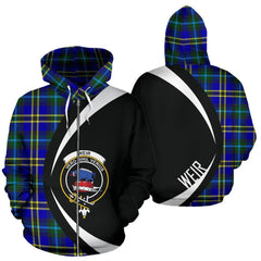Weir Modern Tartan Crest Zipper Hoodie - Circle Style