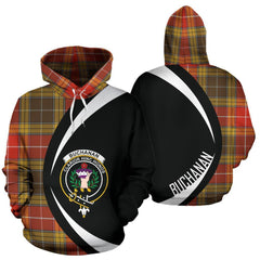 Buchanan Old Set Weathered Tartan Crest Hoodie - Circle Style