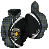 Campbell Faded Tartan Crest Zipper Hoodie - Circle Style