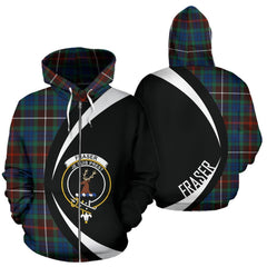 Fraser Hunting Ancient Tartan Crest Zipper Hoodie - Circle Style