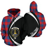 Galloway Red Tartan Crest Zipper Hoodie - Circle Style