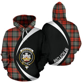 MacLachlan Weathered Tartan Crest Hoodie - Circle Style