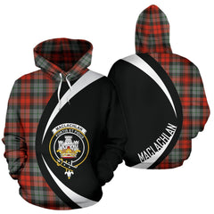 MacLachlan Weathered Tartan Crest Hoodie - Circle Style