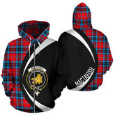MacTavish Modern Tartan Crest Zipper Hoodie - Circle Style