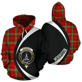 Morrison Red Modern Tartan Crest Hoodie - Circle Style