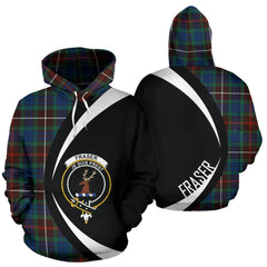Fraser Hunting Ancient Tartan Crest Hoodie - Circle Style