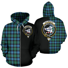 Galbraith Ancient Tartan Crest Zipper Hoodie - Half Of Me Style