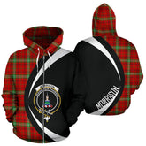 Morrison Red Modern Tartan Crest Zipper Hoodie - Circle Style