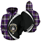MacDonald Dress Modern Tartan Crest Zipper Hoodie - Circle Style