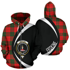 Erskine Modern Tartan Crest Zipper Hoodie - Circle Style