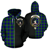 Sempill Modern Tartan Crest Zipper Hoodie - Half Of Me Style