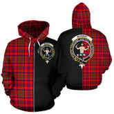 Murray of Tulloch Modern Tartan Crest Zipper Hoodie - Half Of Me Style