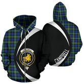 Campbell Argyll Ancient Tartan Crest Zipper Hoodie - Circle Style