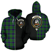 Duncan Modern Tartan Crest Zipper Hoodie - Half Of Me Style