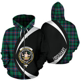 Urquhart Broad Red Ancient Tartan Crest Zipper Hoodie - Circle Style