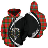 MacLaine of Loch Buie Tartan Crest Zipper Hoodie - Circle Style