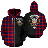 MacLachlan Modern Tartan Crest Zipper Hoodie - Half Of Me Style