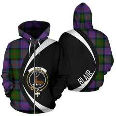 Blair Modern Tartan Crest Zipper Hoodie - Circle Style