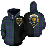 Sinclair Hunting Modern Tartan Crest Zipper Hoodie - Half Of Me Style