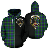 Gordon Modern Tartan Crest Zipper Hoodie - Half Of Me Style