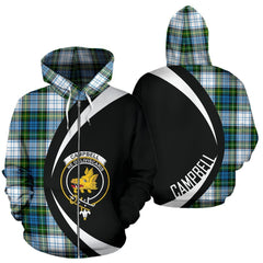 Campbell Dress Tartan Crest Hoodie - Circle Style