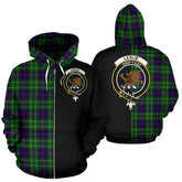 Leslie Hunting Tartan Crest Zipper Hoodie - Half Of Me Style