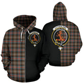 Sutherland Weathered Tartan Crest Zipper Hoodie - Half Of Me Style