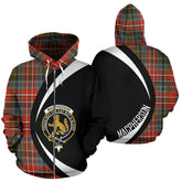 MacPherson Weathered Tartan Crest Zipper Hoodie - Circle Style