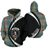 Balfour Blue Tartan Crest Zipper Hoodie - Circle Style