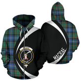 MacRae Hunting Ancient Tartan Crest Zipper Hoodie - Circle Style