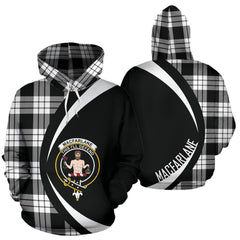 MacFarlane Black And White Crest Tartan Hoodie - Circle Style