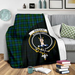 MacKay Modern Tartan Crest Blanket Wave Style