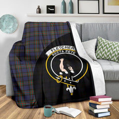 Fletcher of Dunans Tartan Crest Blanket Wave Style