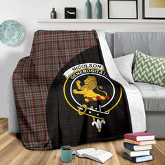 Nicolson Hunting Weathered Tartan Crest Blanket Wave Style