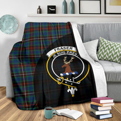 Fraser Hunting Ancient Tartan Crest Blanket Wave Style