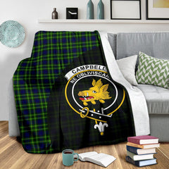 Campbell of Breadalbane Modern Tartan Crest Blanket Wave Style